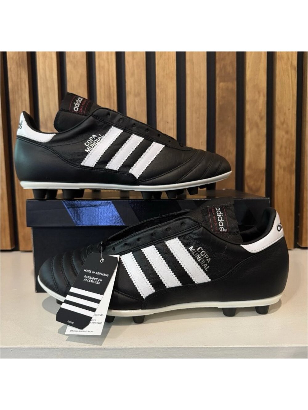 adidas Copa Mundial FG Leather Soccer Cleats 015110 Black White Mens 10